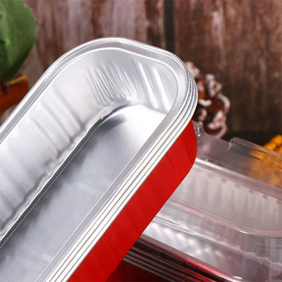 7oz gladde wandfolie cake cup wegwerp bakbak rechthoekige aluminium folie container
