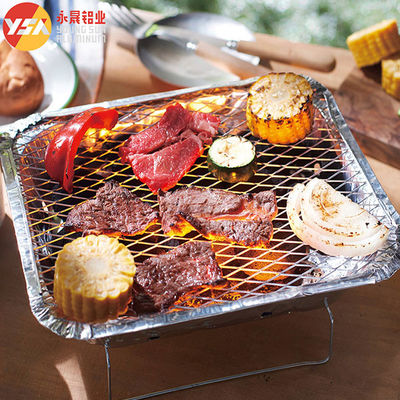 Eenmalig gebruik BBQ Grill Draagbare houtskool grills Wegwerpgrillbakken