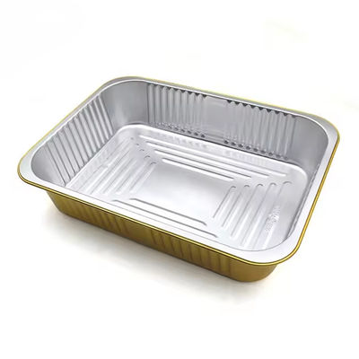 Gold Smooth Wall Heat Seal Lid Takeaway Folie voedselcontainers met plastic deksel