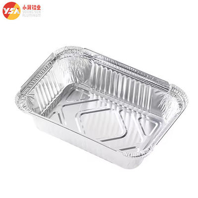 300 ml wegwerppannen van aluminiumfolie rechthoekige take-away voedselverpakkingen tinfoliecontainer met deksel