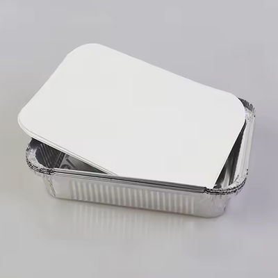 Rectangular wegwerp aluminium folie voedselcontainer met opvouwbaar deksel Perfect voor restaurant uitstapjes, catering evenementen en maaltijd voorbereiding